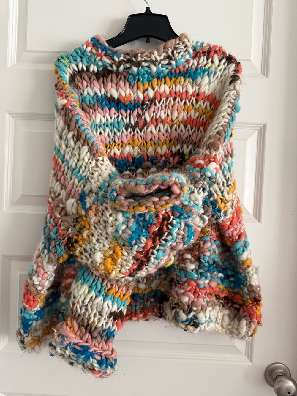 NWOT Free People Multicolor Chunky Knit Turtleneck Sweater